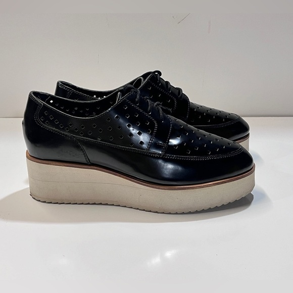 ELK the LABEL Black patent leather Derby lace up platform Oxford size 8. - Picture 4 of 9